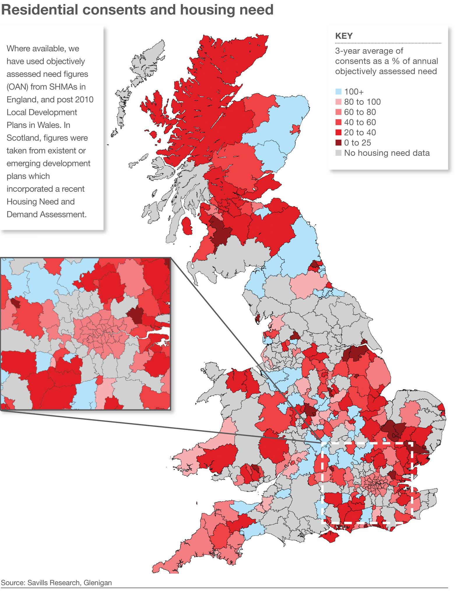 Click to view map of residential consents versus housing need.