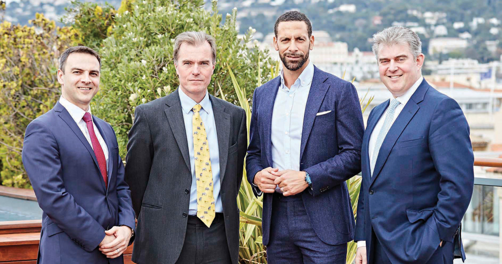Aviva Investors’ fund manager Renos Booth, Central Bedfordshire Council leader James Jamieson, Rio Ferdinand and Brandon Lewis
