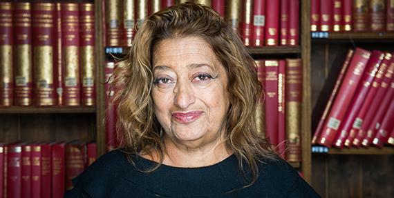 Architect Dame Zaha Hadid, pictured at Oxford Union in February 2016