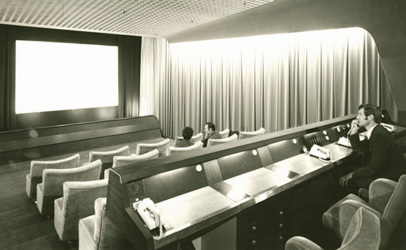 The screening room at Denham Film Laboratories