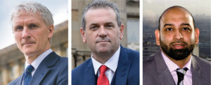 L-R: Mark Rogers, John Clancy, Waheed Nazir