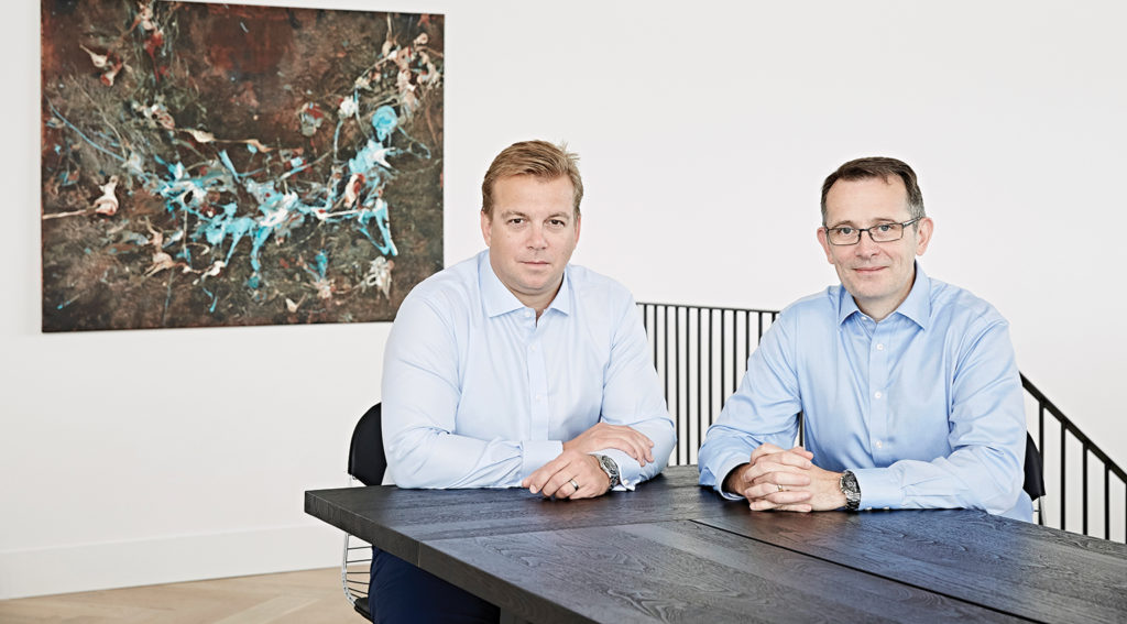 Steven Morgan and james Gray hope Cluttons' growing turnover and overseas strength will help deal with the pensions shortfall. Portrait by Tom Campbell