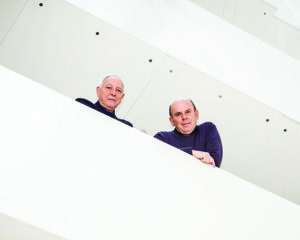 Chris Wilkinson (L) and Jim Eyre. Photograph by Emilie Sandy.