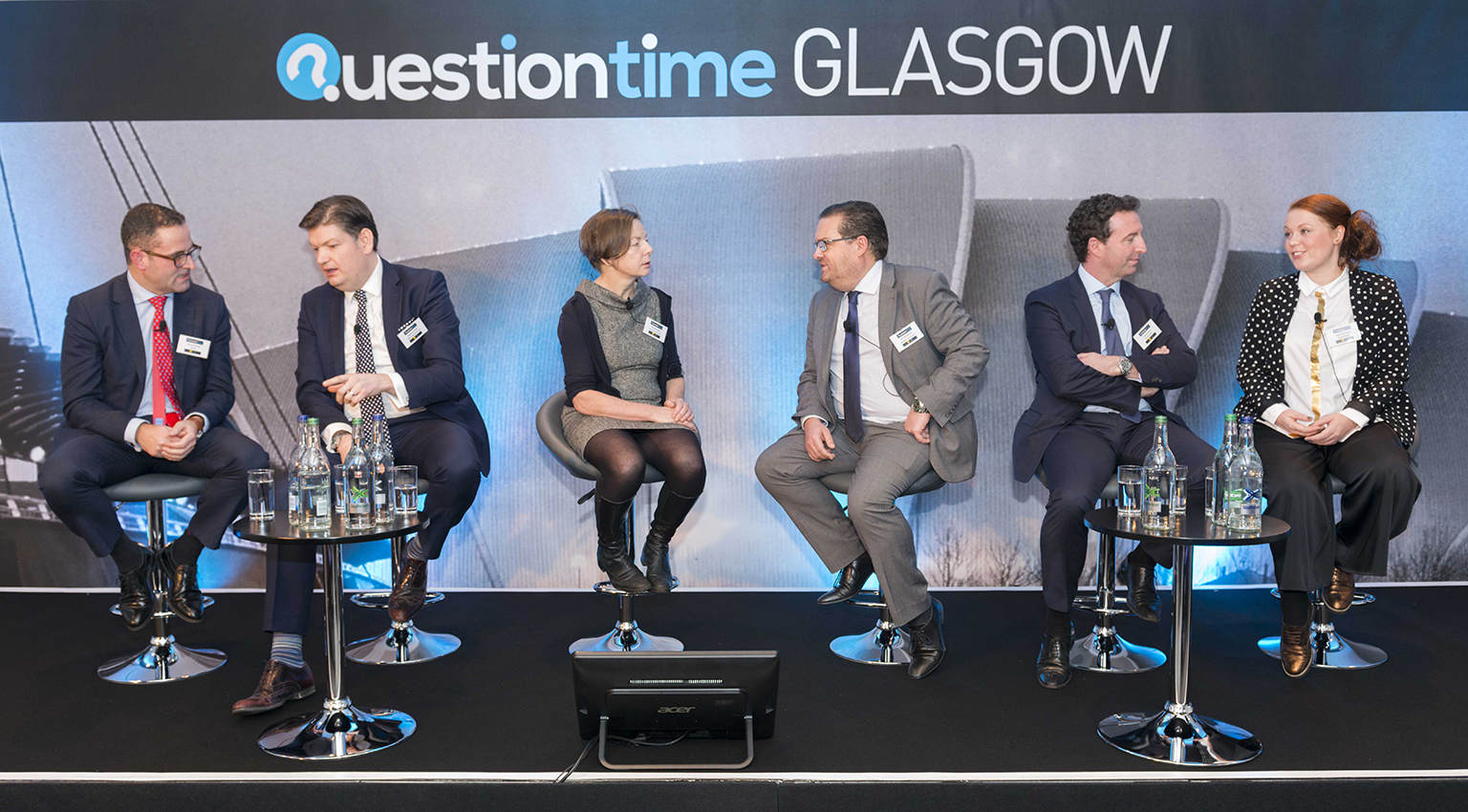 L-R: Bruce patrick, Savills; Stephen Lewis, HFD Property Group; Clare Kemsley, Hoskins Architects; Richard Brown, Glasgow City Council; Paul Curran, Quartermile; and Leah Hutcheon, Appointedd. Photo by Murdoch Ferguson