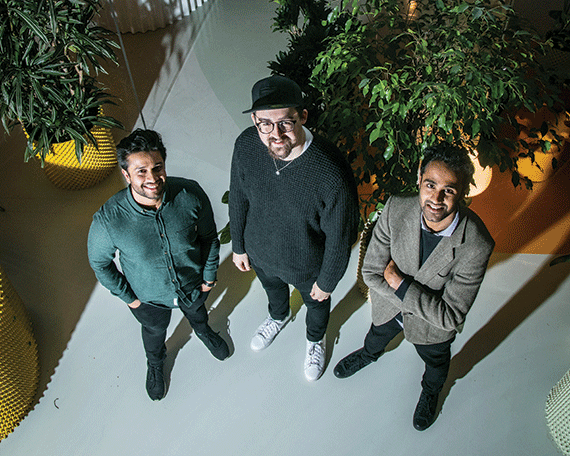 Hubble founders (l-r) Rohan Silva, Tom Watson and Tushar Agarwa