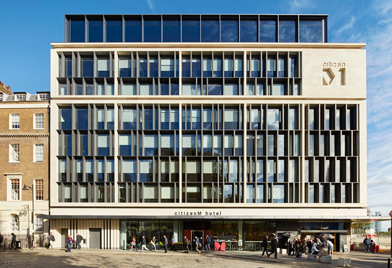 Citizen M is an example of a commercial development using modern methods of construction