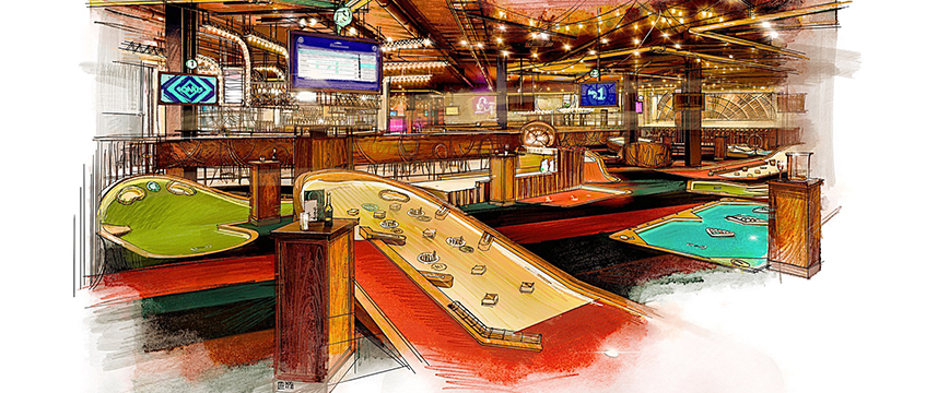 Puttshack interior