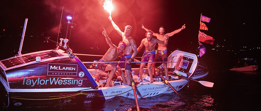Four Oarsman Atlantic rowing team