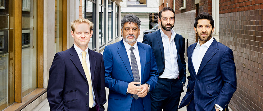 QuoinStone's Tim Struth, investor James Caan, QuinStone's Steve Howling and Spire Ventures' Faisal Butt