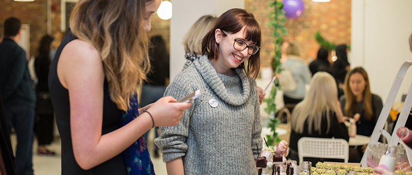 Two women at a We Heart Mondays event