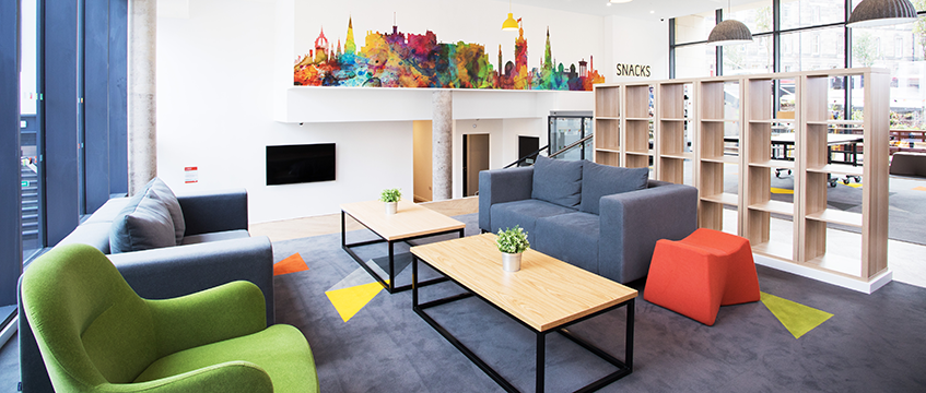 Interior of Unite's Salisbury Court student accommodation facility