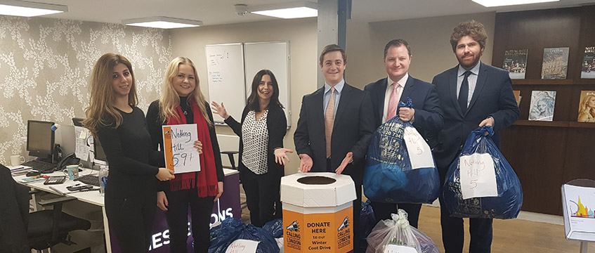 Charity and social: Chestertons collects coats for Calling London