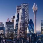 CGI of the City of London with Foster + Partners Tulip building. Image © Foster + Partners