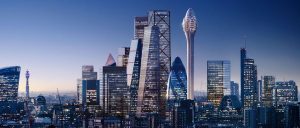CGI of the City of London with Foster + Partners Tulip building. Image © Foster + Partners