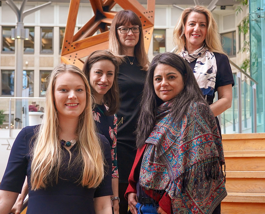 Clockwise from top left: Lynn Brown, Paula Harrison, Saira Ahmed, Faith Brewer and Laura Birnbaum