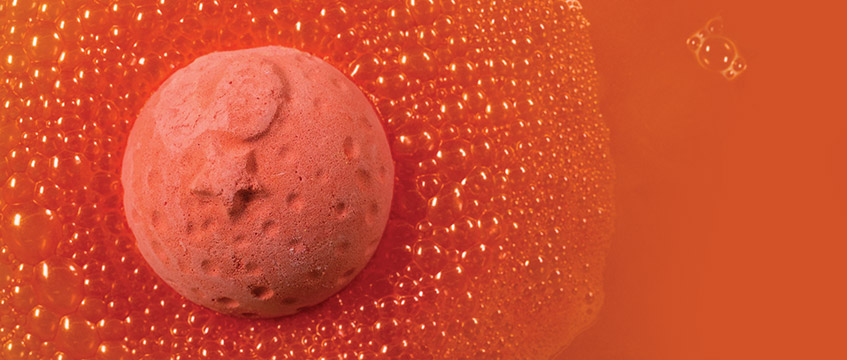Lush yuzu and cocoa bath bomb