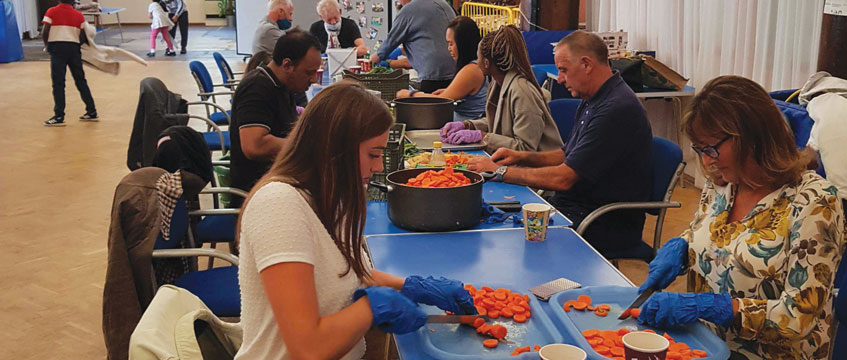 Charity and social: Hadley gets peeling in Poplar