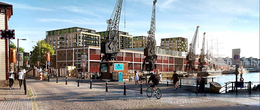 Revised plans in for Bristol’s Wapping Wharf regen