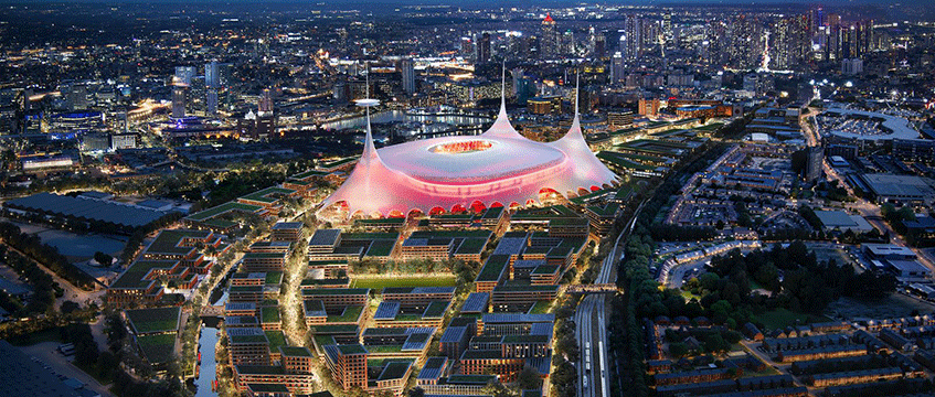 Manchester United unveils plans for 100,000-seat stadium